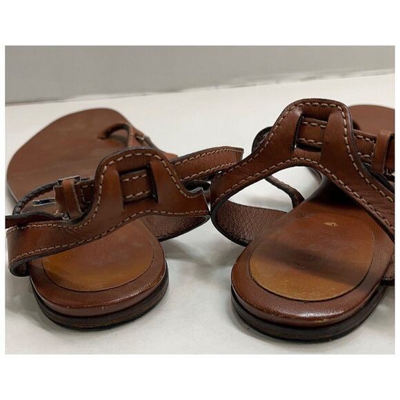 Authentic Gucci Horsebit Brown Leather Sandal Silver Buckle Size US 6.5 - Picture 5 of 10